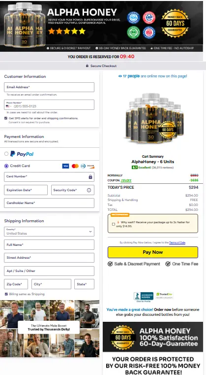 Alpha Honey order page